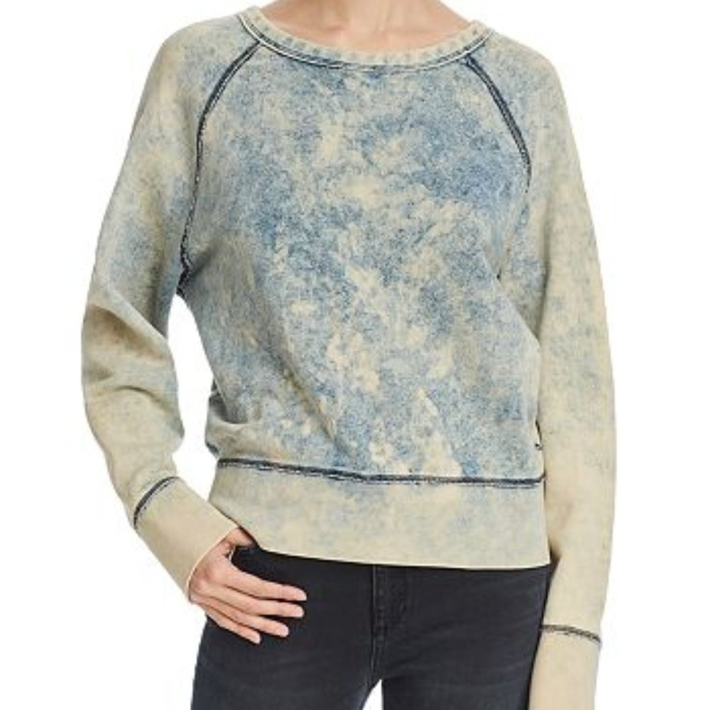 rag & bone Blue Tie-Dye Crewneck Sweatshirt